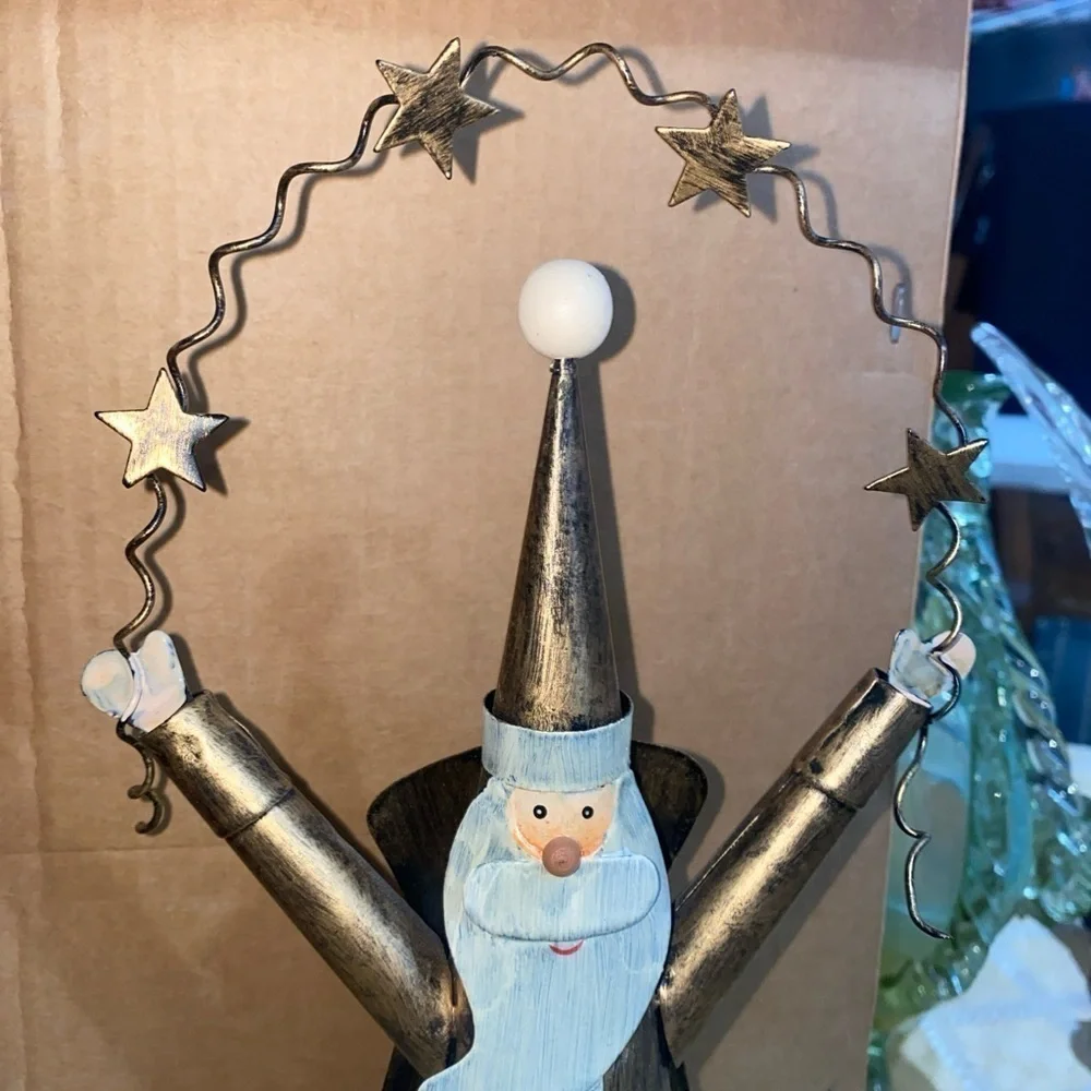 Gold Metal Santa Father Christmas‎ Figure 12in